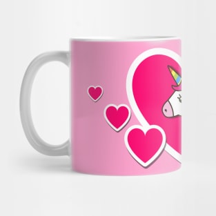 Unicorn Icon with Hearts "I LOVE YOU" Mug